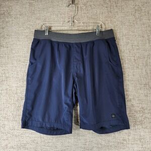 Prana Mojo Shorts Mens L Navy Blue Lightweight Hiking Trail Athletic Fit 34x10